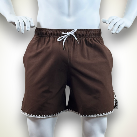 Mavrans Swim Short – Brown Stitch