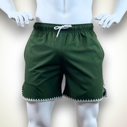 Mavrans Swim Short - Dark Green Stitch