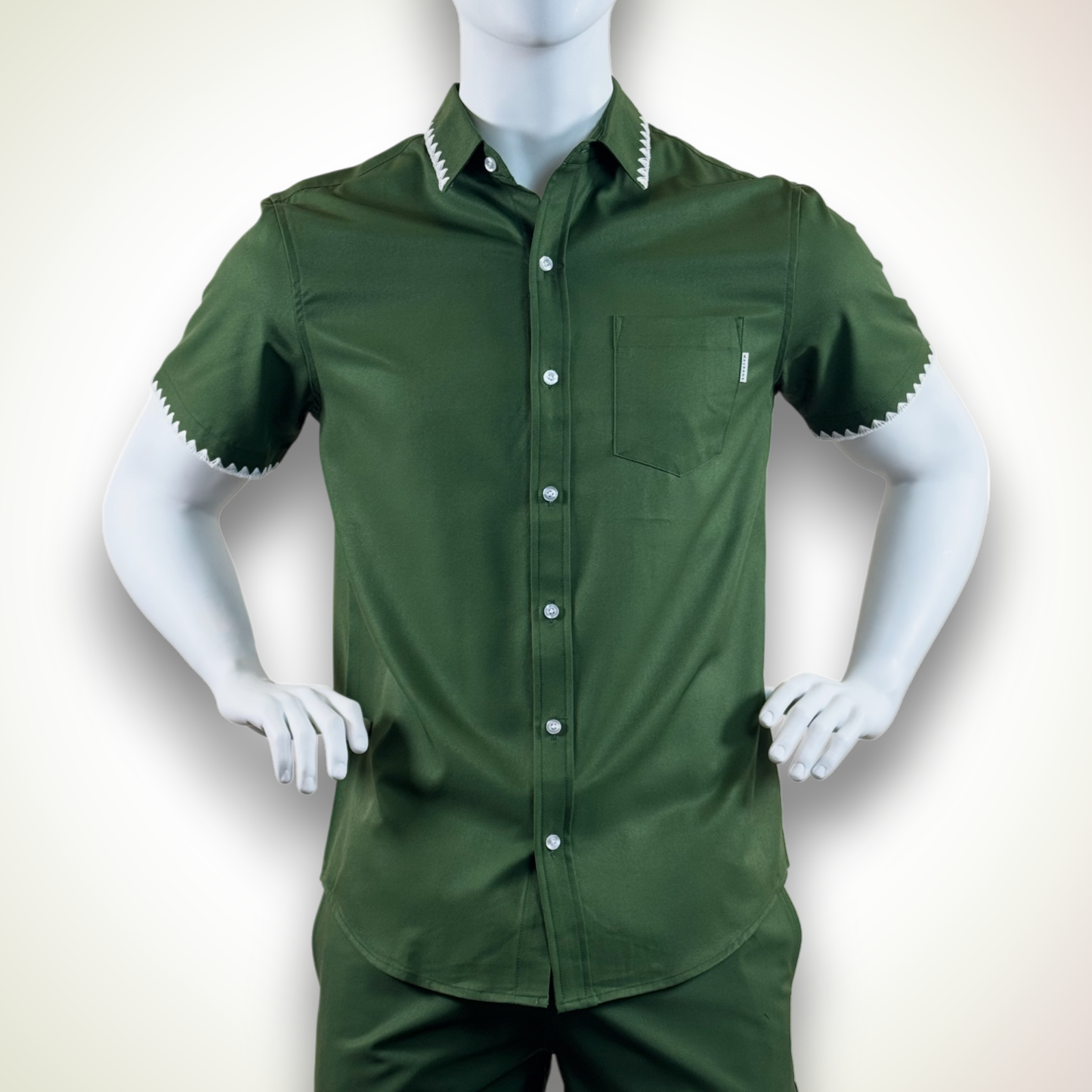 Mavrans Weekend Shirt – Dark Green Stitch